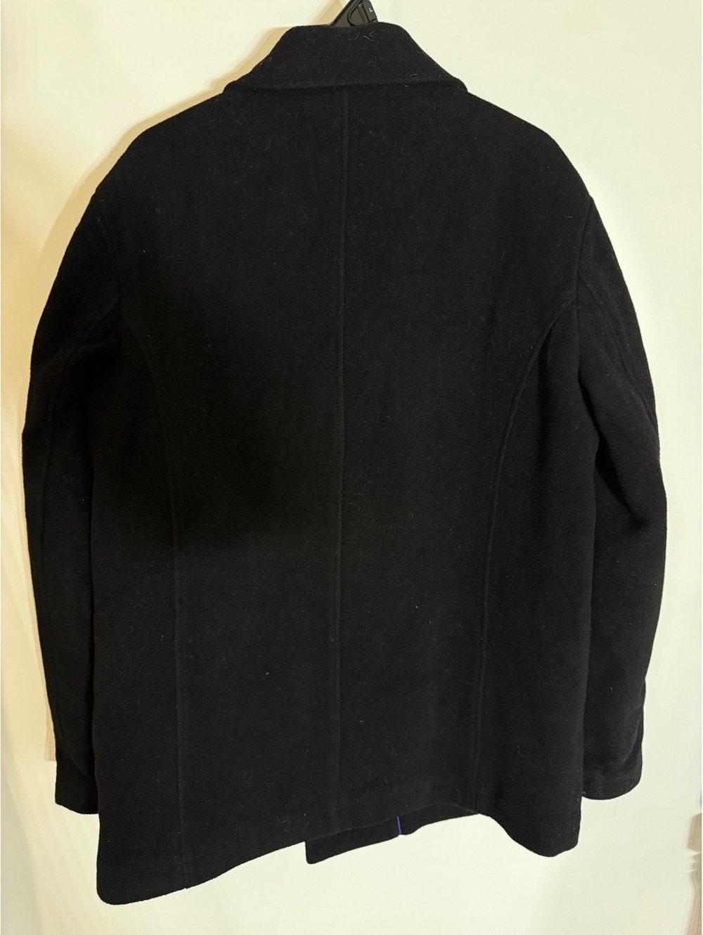 Kenneth Cole Reaction Men’s Black Wool Blend Double Breasted Pea Coat Size M - Picture 5 of 8